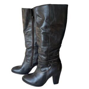 Dark Brown Corbin Women Leather Boots Size 5.5 M New Without Tags